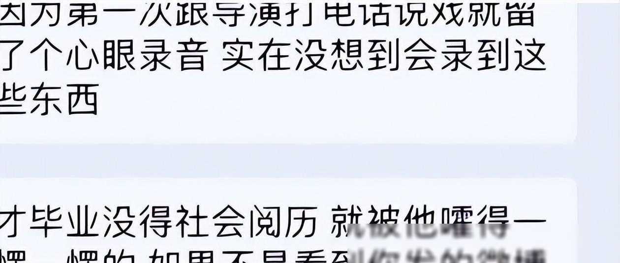 陪睡门录音曝光,沈导形象崩塌!女演员爆料聊天记录